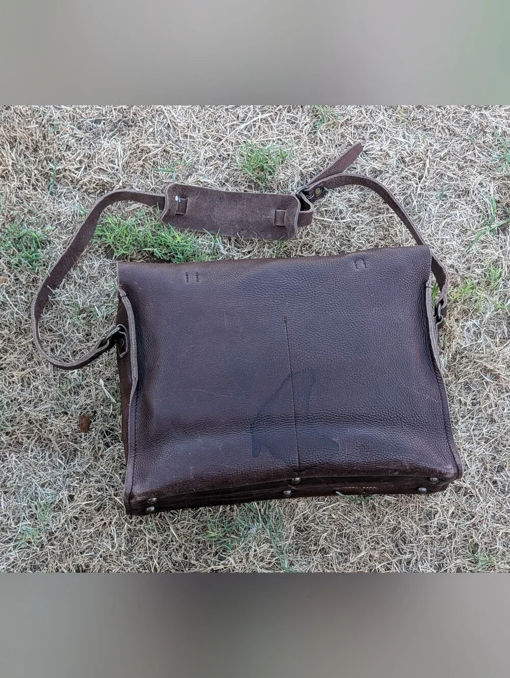 J.Crew Railway Bag Mens Leather Messenger Briefcase Crossbody Chestnut 38119 Dis